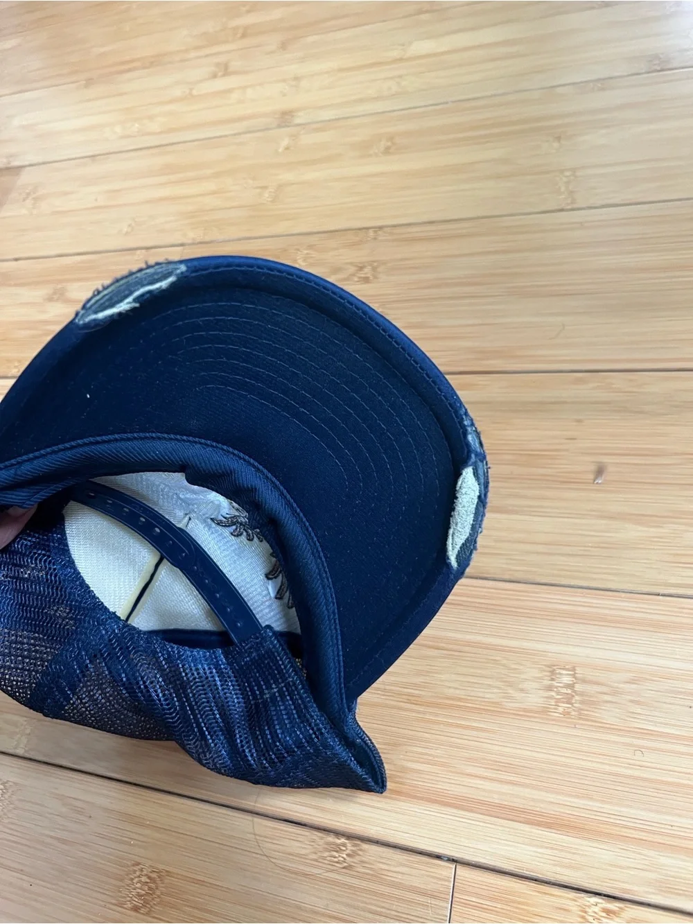 Pout Navy Trucker Hat with Eagle Embroidery